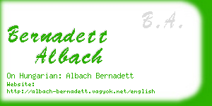 bernadett albach business card